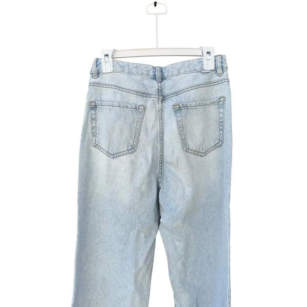 PacSun High Rise Straight Leg Jeans Women 28x31 Light Wash Denim Blue - Picture 7 of 10